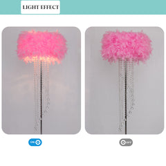 Aeyee Feather Floor Lamp, Modern Standing Lamp with Crystal, Cute Floor Lamp for Living Room Bedroom
