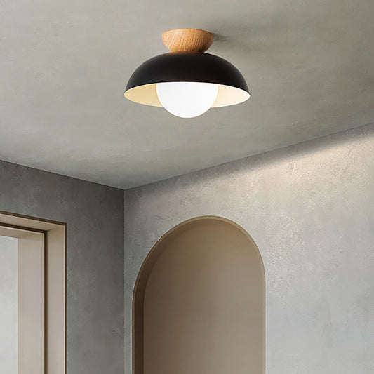 Aeyee Glass Flush Mount Ceiling Light, Dome Shaped Close to Ceiling Lighting for Kitchen Island Laundry Corridor