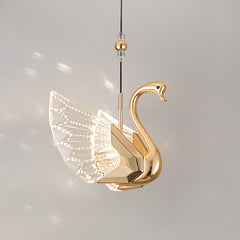 Swan Pendant Light Fixture - Aeyee Modern Acrylic Hanging Lighting, Colorful Ceiling Pendant Light for Bedroom, Decorative Light Warm Light