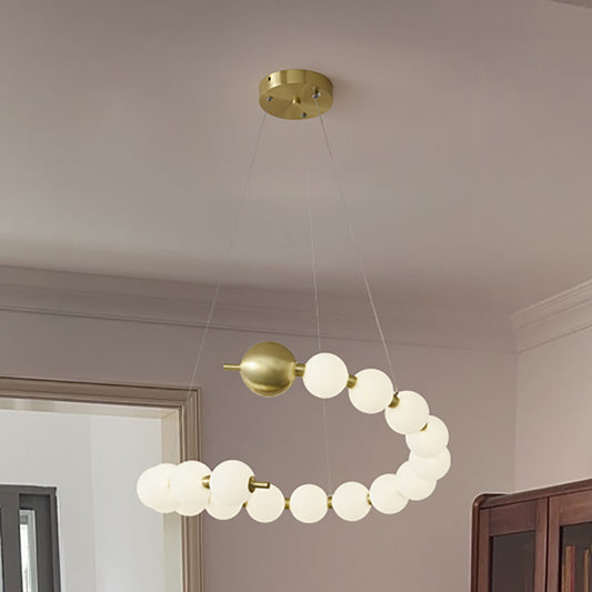 Aeyee Modern Globe Chandelier, Mid-Century Sputnik Pendant Light Fixture, Adjustable LED Hanging Light for Living Room Dining Room