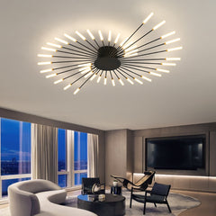 Modern Style Bright Ceiling Light - Aeyee Contemporary Flush Mount Light Fixture, 4500K LED Chandelier for Bedroom Living Room