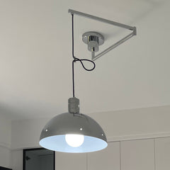 Aeyee Industrial Pendant Light Fixture, Swing Arm Hanging Light, Adjustable Dome Ceiling Pendant Light for Dining Room Living Room