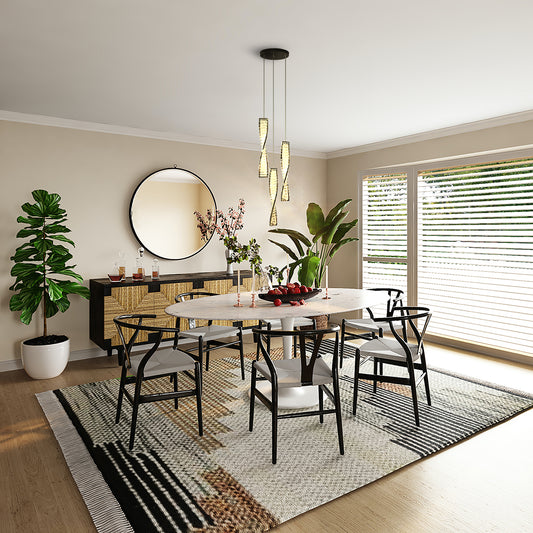 Aeyee Crystal Pendant Light Fixtures, Modern LED Hanging Light, 3 Lights Dimmable Chandeliers for Dining Room Living Room