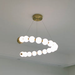Aeyee Modern Globe Chandelier, Mid-Century Sputnik Pendant Light Fixture, Adjustable LED Hanging Light for Living Room Dining Room