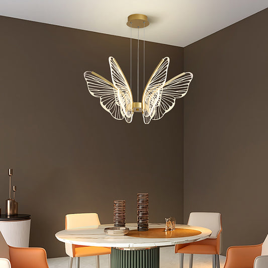 Butterfly Chandelier - Aeyee Modern LED Ceiling Pendant Light with Remote Control, Dimmable Hanging Light for Dining Room Bedroom