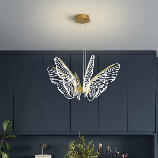 Butterfly Chandelier - Aeyee Modern LED Ceiling Pendant Light with Remote Control, Dimmable Hanging Light for Dining Room Bedroom