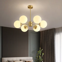 Modern Gold Sputnik Chandelier - Aeyee Glass Hanging Lamp Globe Mid Century Pendant Lamp for Dining Room Living Room