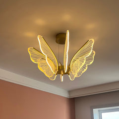 Butterfly Chandelier - Aeyee Modern LED Ceiling Pendant Light with Remote Control, Dimmable Hanging Light for Dining Room Bedroom