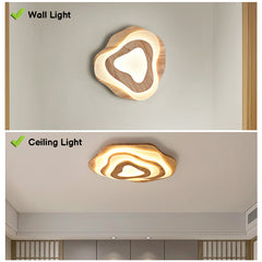 Modern LED Ceiling Light Fixture - Aeyee Dimmable Wood Bright Lighting, Ultrathin Flush Mount Ceiling Light for Bedroom Porch