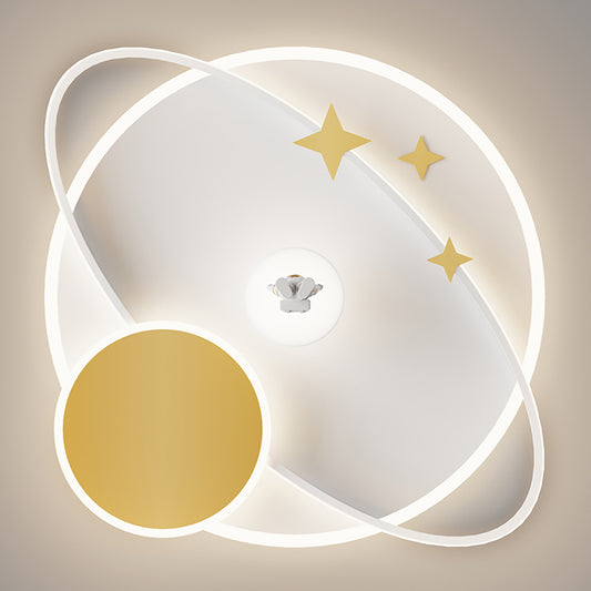Astronaut Light - Aeyee Cartoon Flush Mount Ceiling Light, Kid's Bedroom Dimmable LED Ceiling Light Fixtures with Remote Control