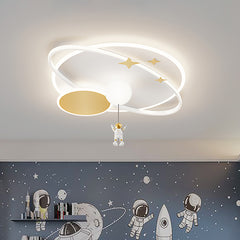Astronaut Light - Aeyee Cartoon Flush Mount Ceiling Light, Kid's Bedroom Dimmable LED Ceiling Light Fixtures with Remote Control