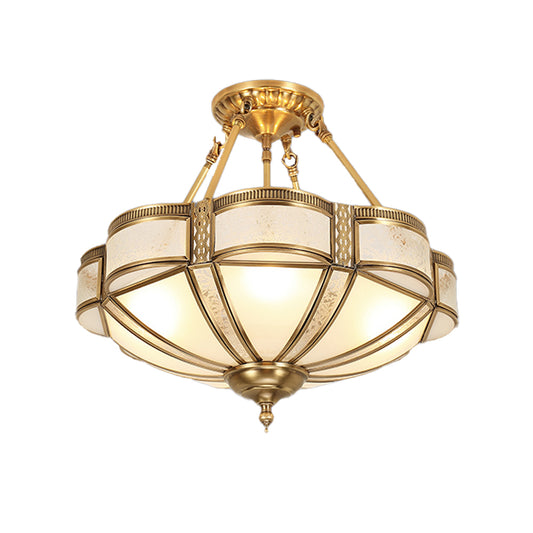 Aeyee Classy Brass Flush Mount Ceiling Light Bedroom Ceiling lamp with Glass Shade, Elegant Hanging Lights