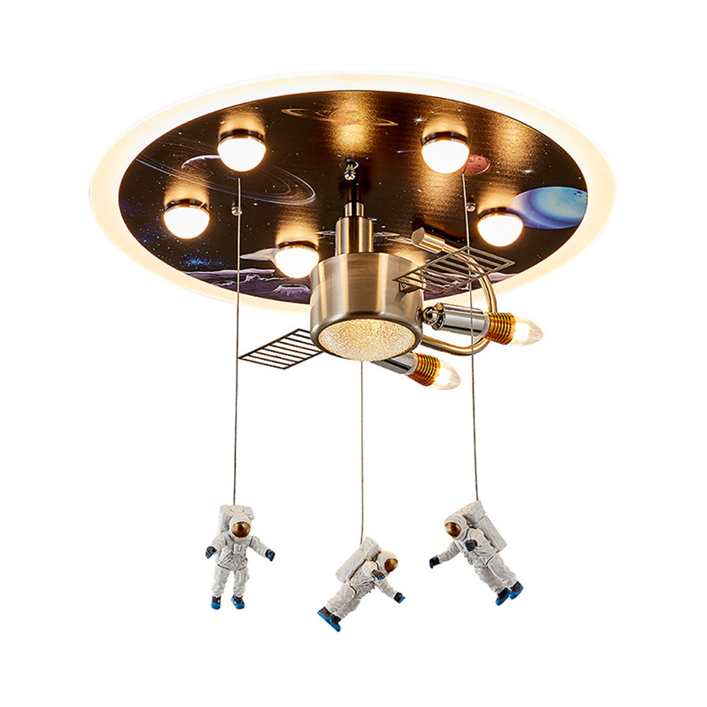 Aeyee Cartoon Flush Mount Ceiling Light, Children's Bedroom Ceiling Pendant Light, 22" Astronaut Ceiling Light for Bedroom, Nursery Room