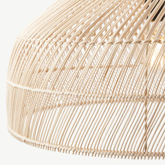 Bamboo Pendant Light Fixture - Aeyee 1 Light Basket Rattan Hanging Light, Boho Style Woven Pendant Lamp for Kitchen Island Nursery