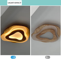 Modern LED Ceiling Light Fixture - Aeyee Dimmable Wood Bright Lighting, Ultrathin Flush Mount Ceiling Light for Bedroom Porch