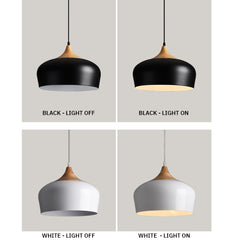 Modern Little Pendant Light - Aeyee Wood Hanging Light,Cord Adjustable,1 Light Clean Ceiling Pendant Lamp for Dining Room Kitchen