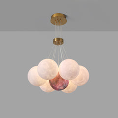 Aeyee Globe Pendant Light Bubbles Ball Shape Chandelier, Planet Glass Hanging Light Fixture for Children's Room Dining Room