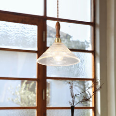 Modern Glass Pendant Light - Aeyee 1 Light Wood Hanging Light, Farmhouse Pendant Fixtures for Kitchen Island,Porch,Dining Room