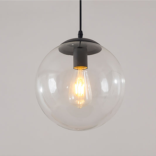 Modern Globe Pendant Light Fixture - Aeyee 1 Light Clear Glass Fixtures, Simple Bubble Globes Hanging Light for Kitchen Island