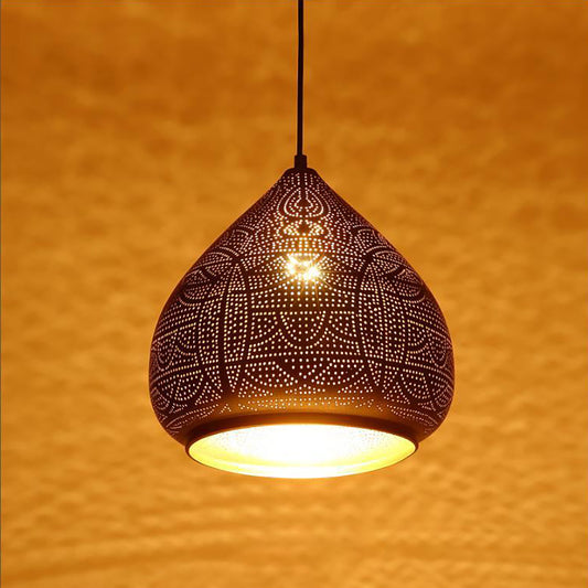 Industrial Pendant Light Fixture, Aeyee 1 Light Hanging Lamp, Hollow Metal Ceiling Pendant Light