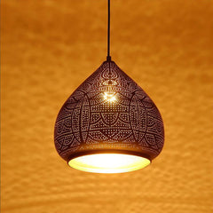 Industrial Pendant Light Fixture, Aeyee 1 Light Hanging Lamp, Hollow Metal Ceiling Pendant Light