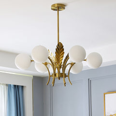 Aeyee Sputnik Chandelier Mid Century Modern Ceiling Pendant Light, Glass Globe Chandelier with Gold Leaf for Bedroom Living Room
