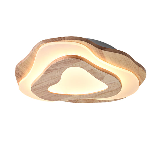 Modern LED Ceiling Light Fixture - Aeyee Dimmable Wood Bright Lighting, Ultrathin Flush Mount Ceiling Light for Bedroom Porch