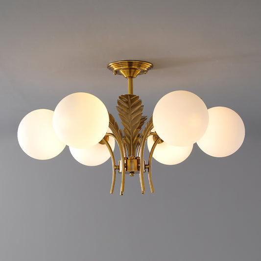 Aeyee Mid Century Chandelier, Sputnik Flush Mount Ceiling Light, Glass Globe Hanging Lights for Living Room Bedroom