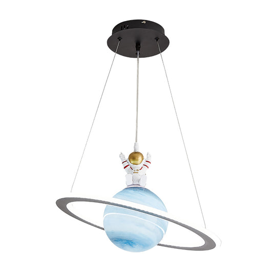 Globe Pendant Light - Aeyee Astronaut Chandelier, Glass Planet LED Hanging Light Fixture, Cartoon Pendant Lamp for Children's Bedroom Nursery