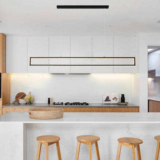 Modern LED Hanging Light - Aeyee Rectangles Pendant Light Fixture, 39" Minimalist Low Profile Light for Dining Room Living Room