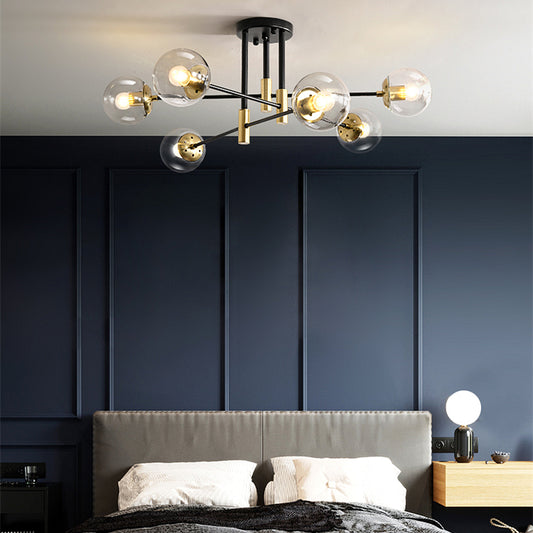 Aeyee Modern Glass Chandelier, Bubble Glass Flush Mount Ceiling Light Fixture for Dining Room Living Room