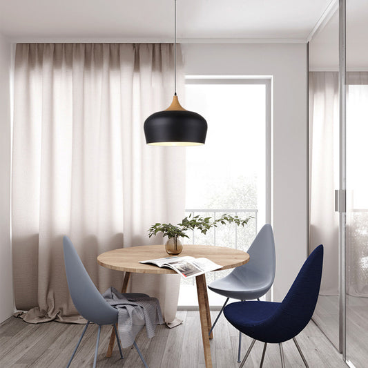 Modern Little Pendant Light - Aeyee Wood Hanging Light,Cord Adjustable,1 Light Clean Ceiling Pendant Lamp for Dining Room Kitchen