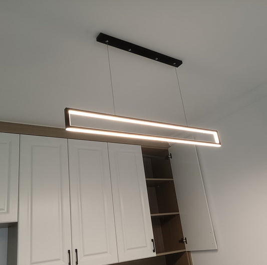 Modern LED Hanging Light - Aeyee Rectangles Pendant Light Fixture, 39" Minimalist Low Profile Light for Dining Room Living Room