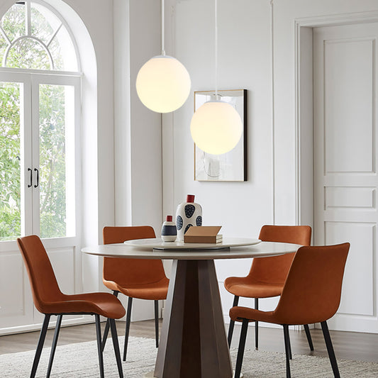 Modern Globe Pendant Light Fixture - Aeyee 1 Light Clean Hanging Light with Glass Shade, Simple White Chandelier for Hallway Kitchen