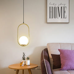 Modern Glass Hanging Lamp - Aeyee 1 Light Modern Gold Pendant Light Fixtures Bedside Lighting Kitchen Island Mid Century Chandelier