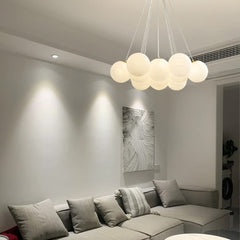 Glass Bubble Chandelier - Aeyee Ball Shape Pendant Light , Gold Base,  Decorative Chandelier for Living Room Dining Room Bedroom