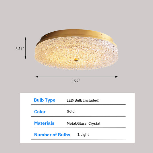Modern LED Ceiling Light - Aeyee Crystal Chandelier Round Lighting Fixture Bling Light Dimmable LED Flush Mount for Kitchen Bathroom