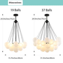 Modern Glass Chandelier - Aeyee Bubbles Ball Shape Pendant Light, 3 Lights DIY Hanging Light Fixture