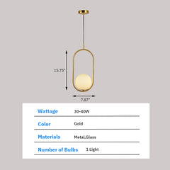 Modern Glass Hanging Lamp - Aeyee 1 Light Modern Gold Pendant Light Fixtures Bedside Lighting Kitchen Island Mid Century Chandelier