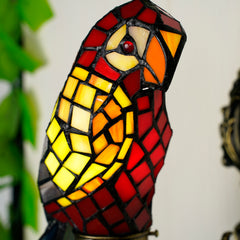 Aeyee Parrot Wall Sconce, Tiffany Wall Light with Stained Glass Shade, Retro Birds Wall Lamp for Bedroom, Stairway, Corridor