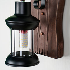 Aeyee Rustic Wood Wall Sconces, Industrial Farmhouse Wall Light, 1 Light Wall Lantern for Bedroom Hallway Stairway Bar