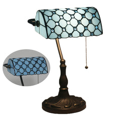 Aeyee Tiffany Table Lamp, Classy Night Light with Stained Glass Shade, Handmade Desk Lamp for Bedroom Nightstand