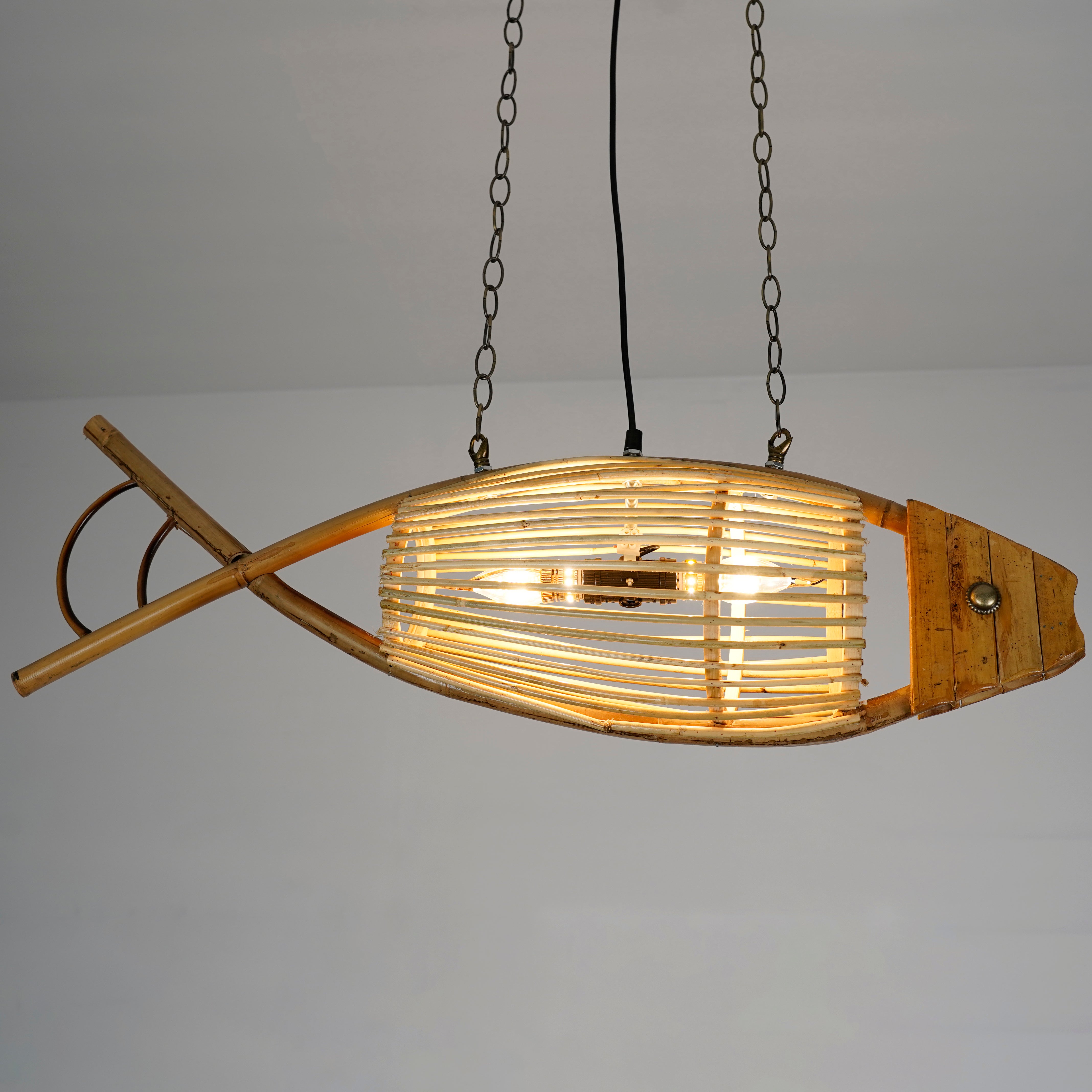 Rattan Pendant Light Fixture