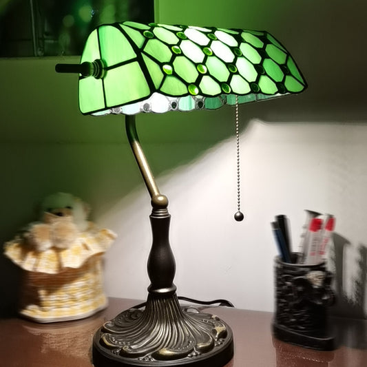 Aeyee Tiffany Table Lamp, Classy Night Light with Stained Glass Shade, Handmade Desk Lamp for Bedroom Nightstand