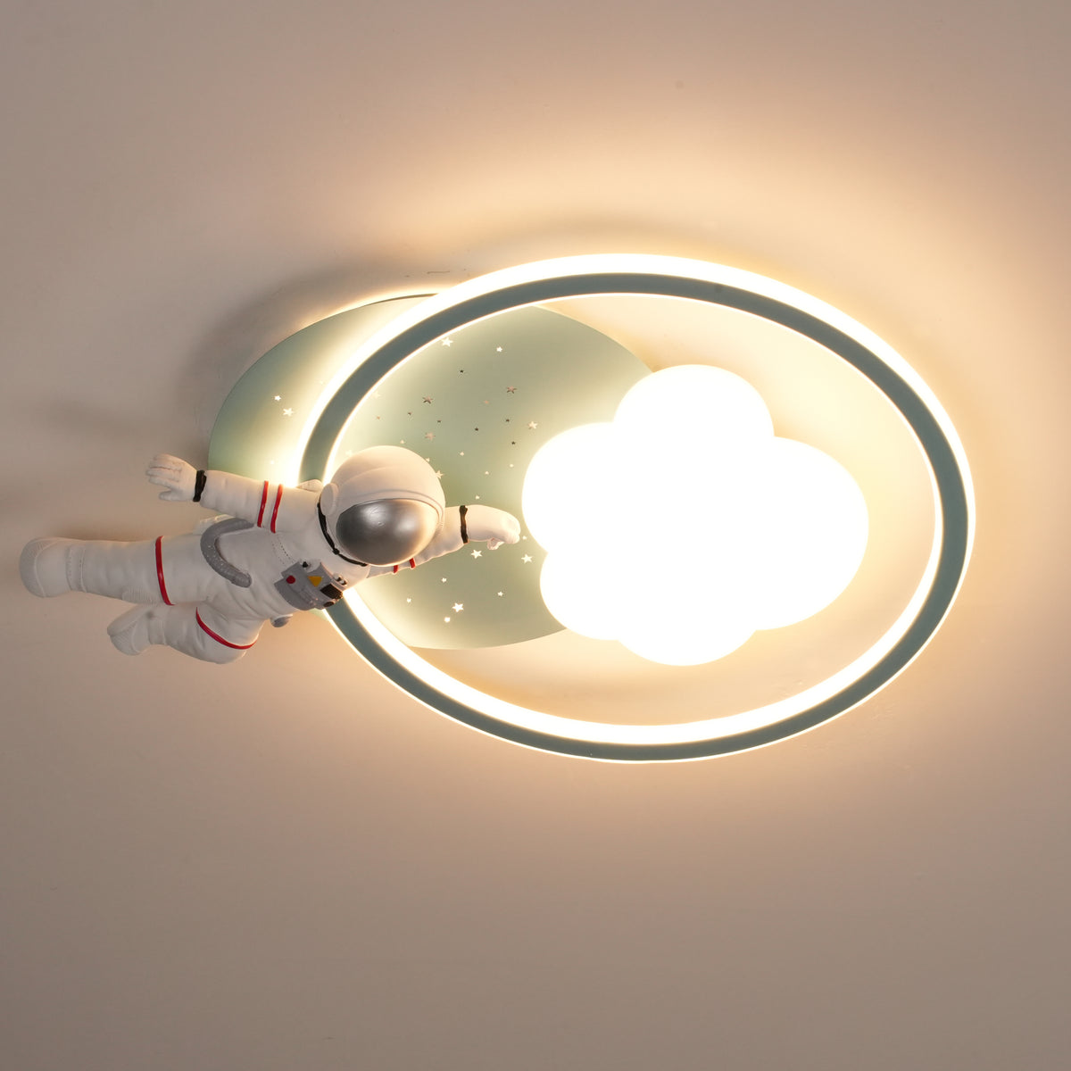 Aeyee Astronaut Ceiling Light Fixtures, Kids Bedroom Ceiling Light, Modern LED Ceiling Lamp for Boys Girls Bedroom Nursery Blue Finish