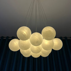 Glass Bubble Chandelier - Aeyee Ball Shape Pendant Light , Gold Base,  Decorative Chandelier for Living Room Dining Room Bedroom