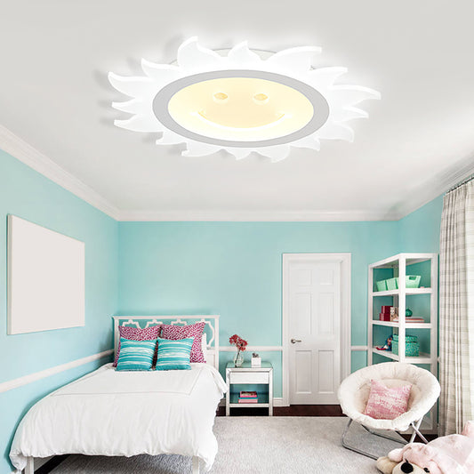 Aeyee Flower-Shaped Flush Mount Ceiling Light, Cartoon Dimmable Children's Bedroom Ceiling Light with Remote Control