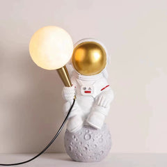 Aeyee Astronaut Table Lamp, Resin Night Light, Space Themed Table Light, Cute 3D Printed Moon Bedside Desk Lamp for Kids Bedroom, Nursery
