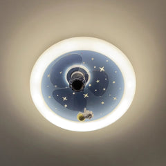 Aeyee Astronaut Round Ceiling Fan with Lights and Remote Control, Unique LED Ceiling Fan, Adjustable Speed, Planet Reversible Fan Light