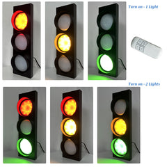 Aeyee Industrial Traffic Light Vintage Stop Light with Remote, 18.5" Fun Wall Lamp for Kids Bedroom, Office, Bar